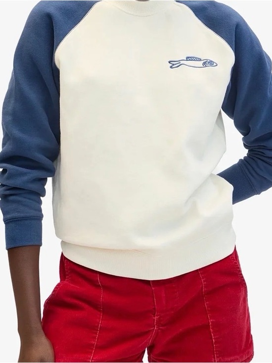 Clare V. Tops - CLARE V. Embroidered Sardine Sweatshirt